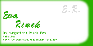 eva rimek business card